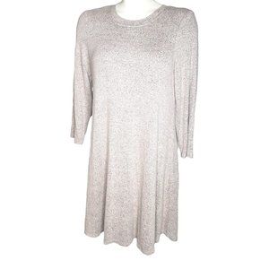 Fortune & Ivy Women's Large Brushed Hacci Knit Dress Soft Beige Soft Knit